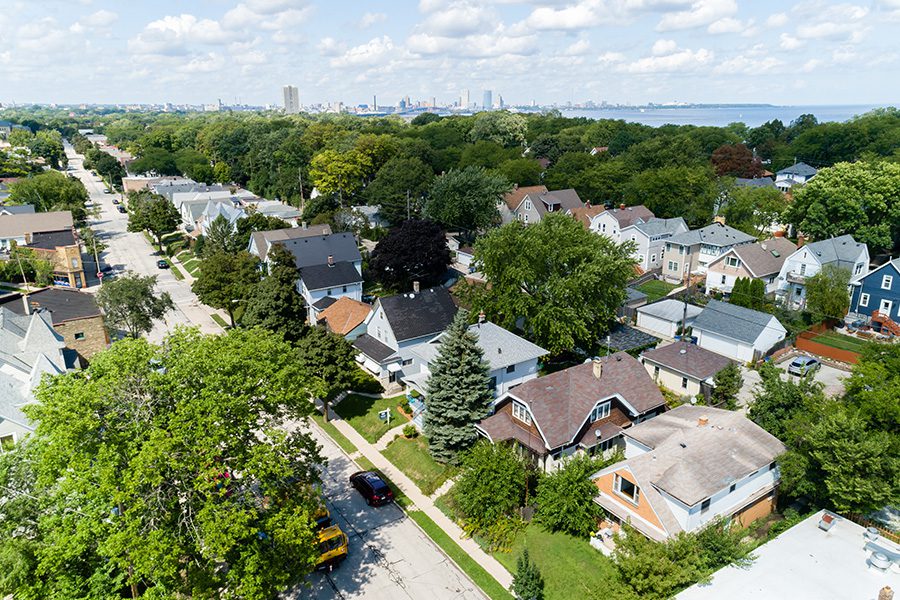 Contact - Aerial View of a Small Neighborhood in Wisconsin